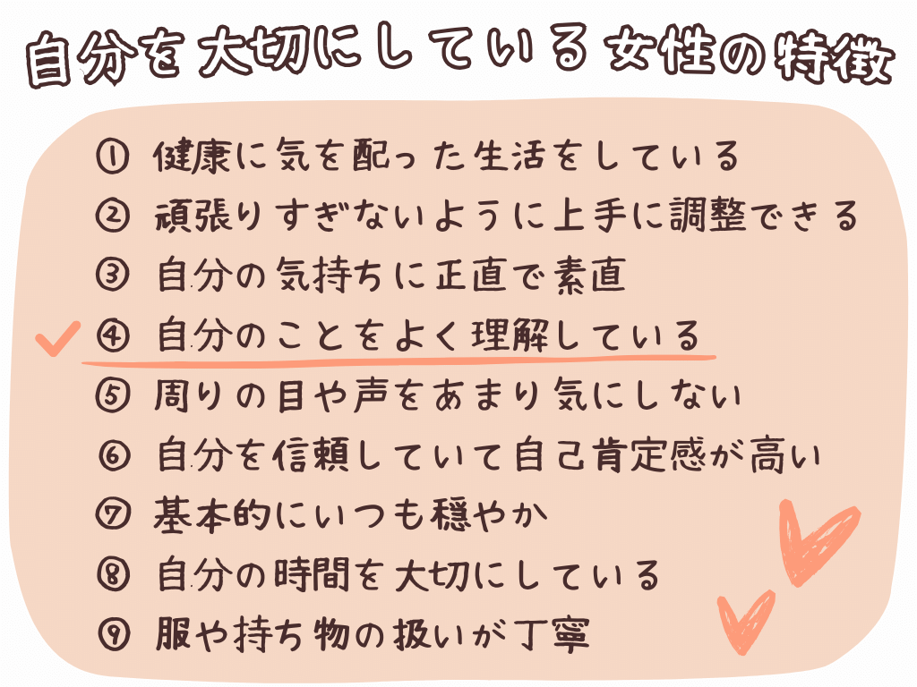 ④自分のことをよく理解している