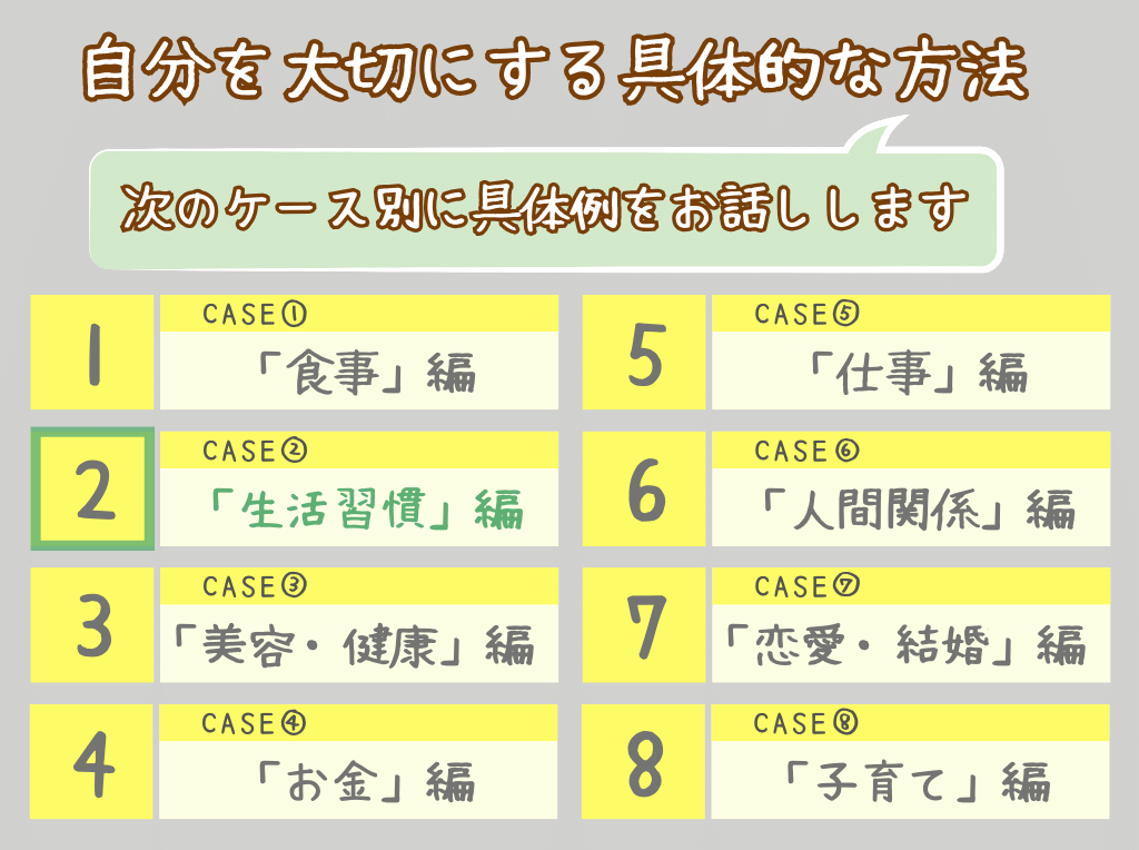 自分を大切にする方法②生活習慣編