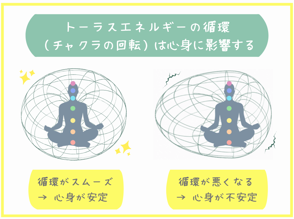 トーラスエネルギーの循環（チャクラの回転）は心身に影響する