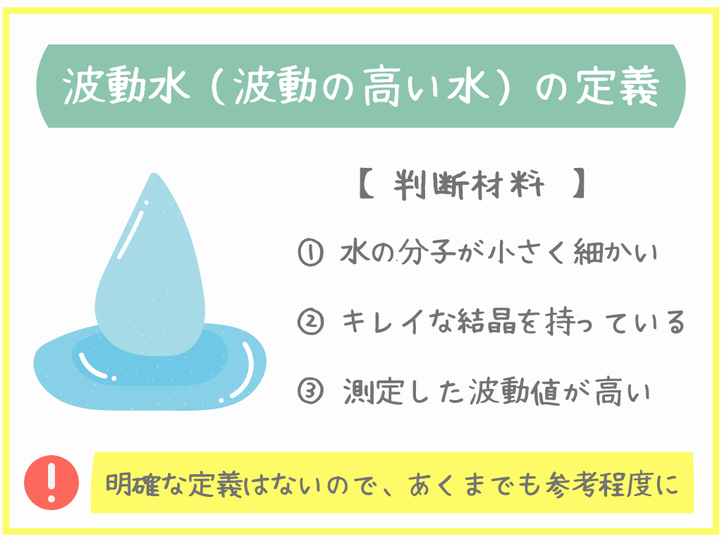 波動水（波動の高い水）の定義