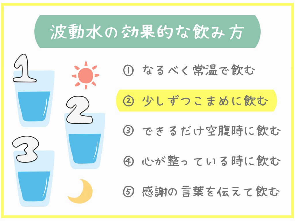 ②少しずつこまめに飲む