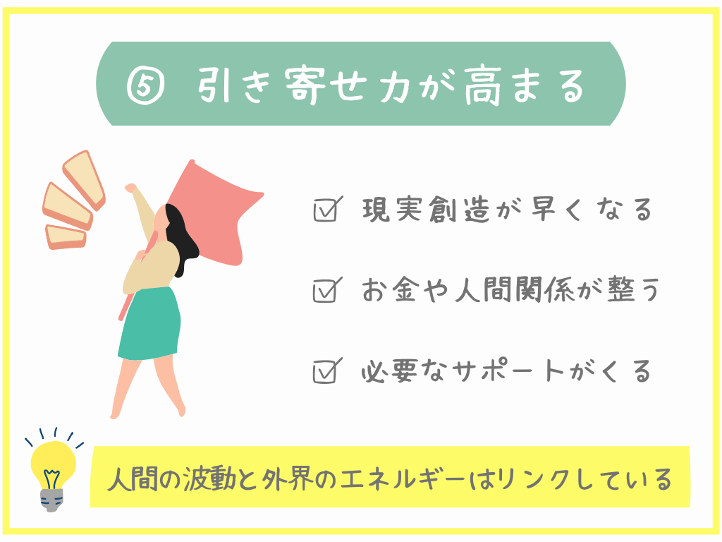⑤引き寄せ力が高まる