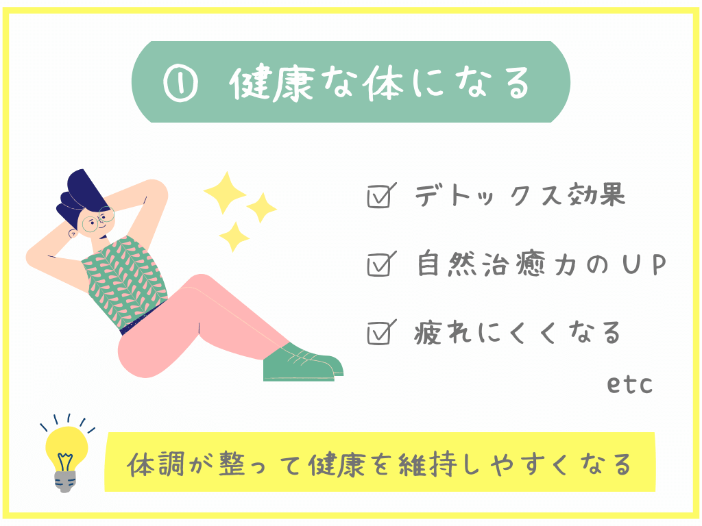 ①健康な体になる