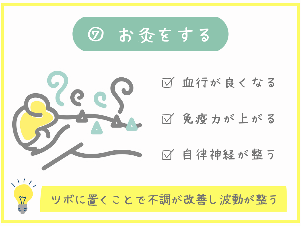 ⑦お灸をする