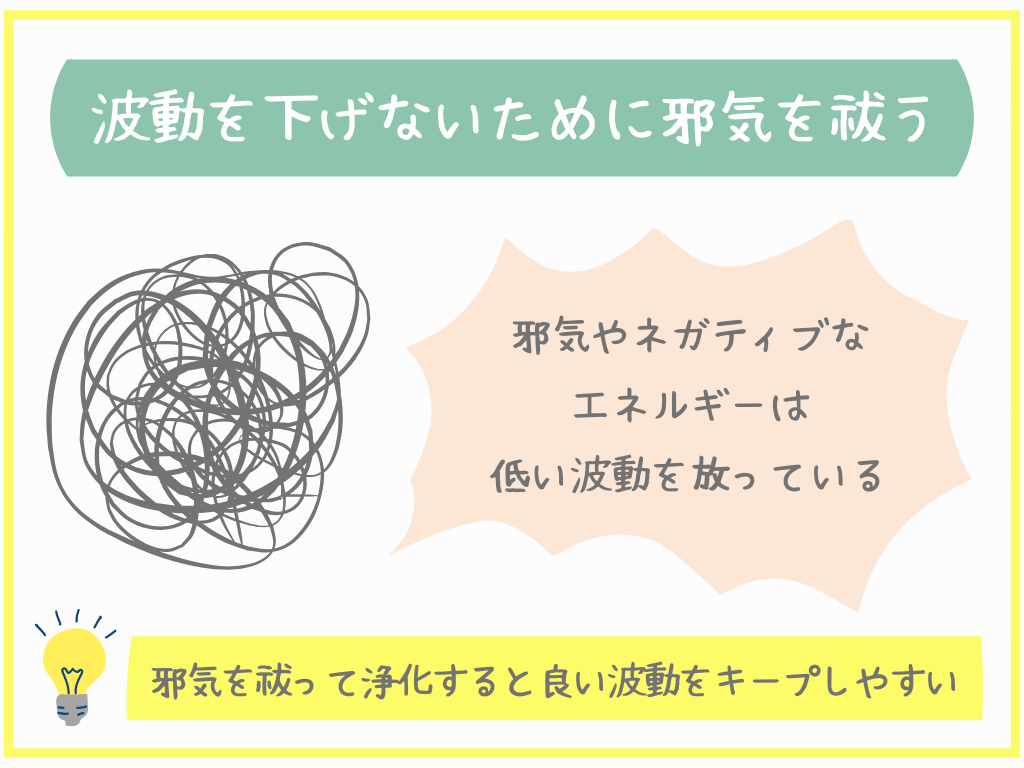 波動を下げないために邪気を祓う