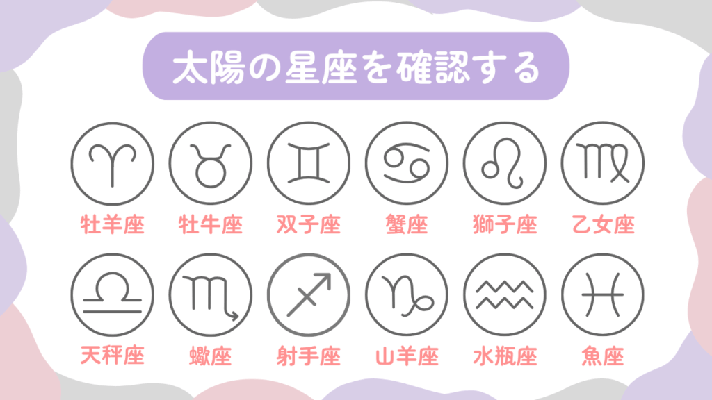 太陽の星座を確認する