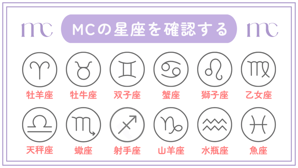MCの星座を確認する