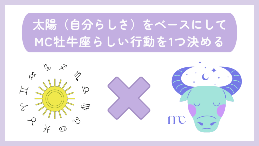 太陽(自分らしさ)をベースにしてMC牡牛座らしい行動を1つ決める