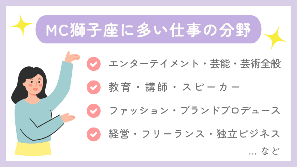 MC獅子座に多い仕事の分野