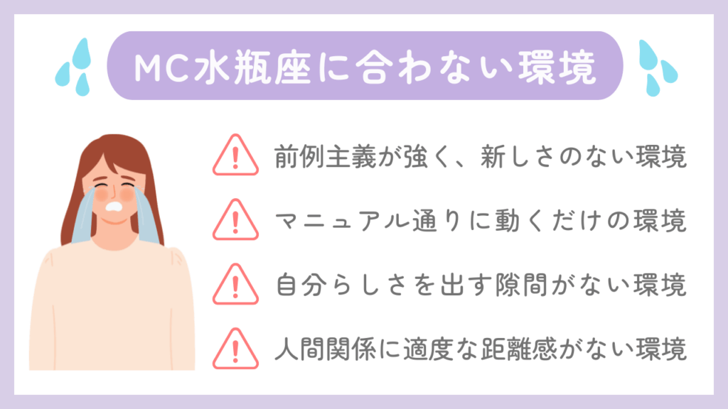 MC水瓶座に合わない環境