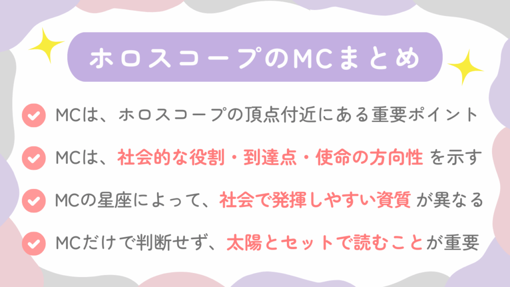 ホロスコープのMCまとめ